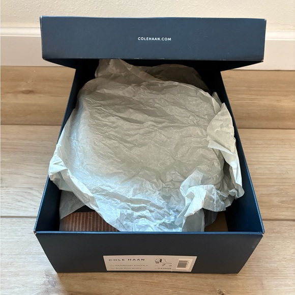 Cole Haan Blue Ankle Boots with Wood-Style Heel - Picture 9 of 9